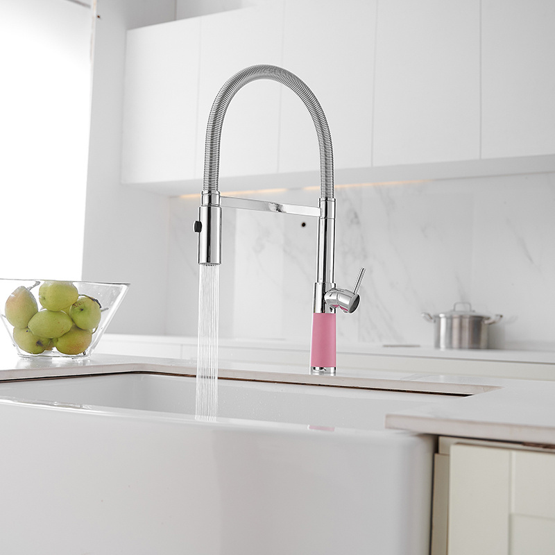 Luxury Hot Sale Sink Faucet Sprayer Kitchen Modern Kitchen Faucet High Quality Pink Single Head Faucet