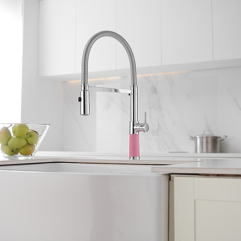 Luxury Hot Sale Sink Faucet Sprayer Kitchen Modern Kitchen Faucet High Quality Pink Single Head Faucet