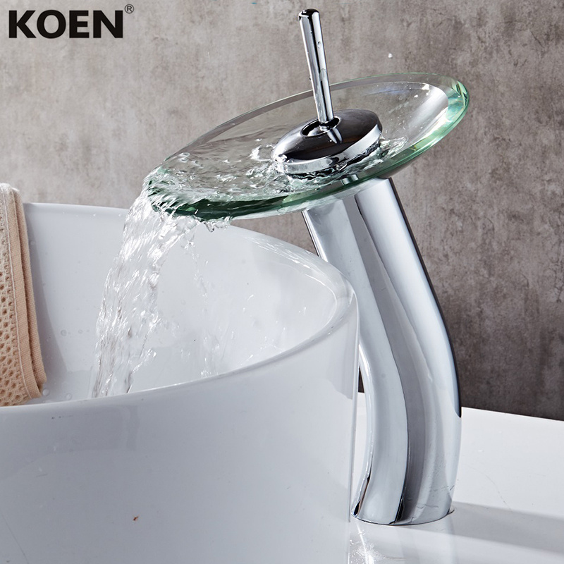 2017 NEW Glass Bathroom Sink Wash Basin Mixer Water Tap Faucet