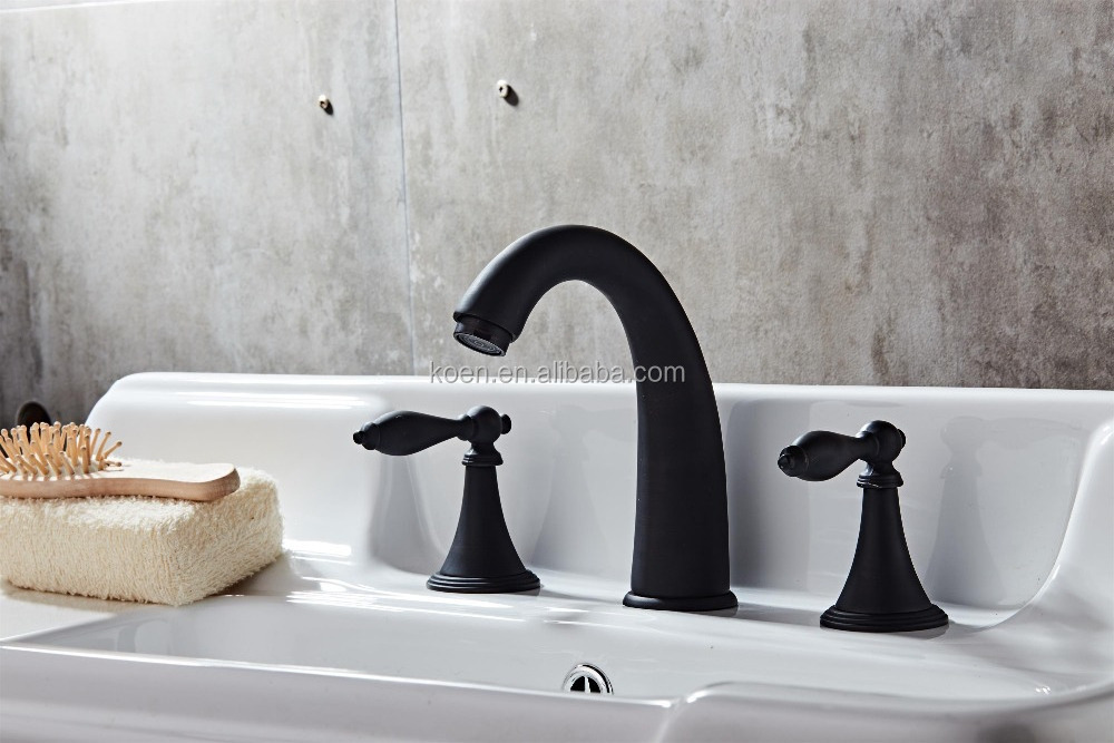 Wenzhou Supplier KOEN Deck Mounted Oil Rubbed Bronze 3 Hole bathroom faucet