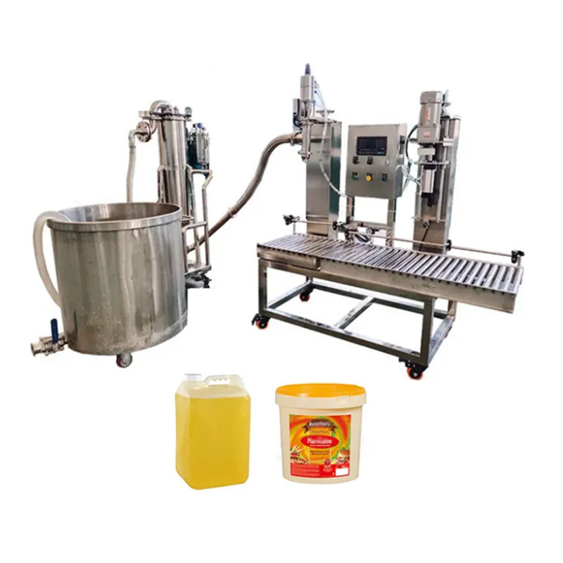 Semi-automatic Iron Plastic Bucket Paint Glue White Latex Oil Filling Machine