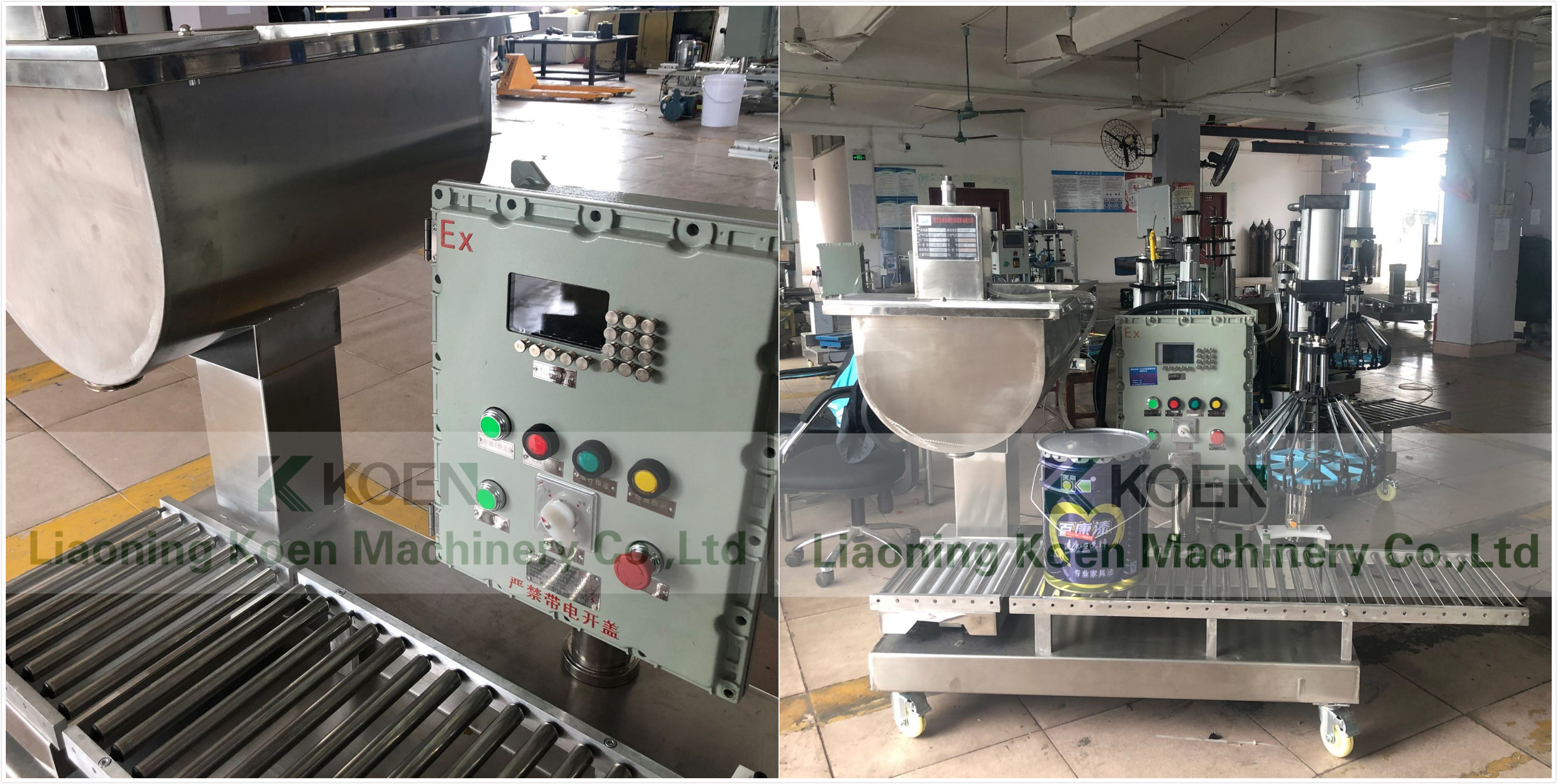 Semi-automatic Iron Plastic Bucket Paint Glue White Latex Oil Filling Machine