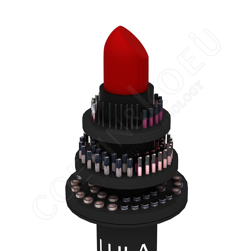 OEM METAL MAKEUP LIP STICK DISPLAY STAND FOR STORE COSMETICS SHOP