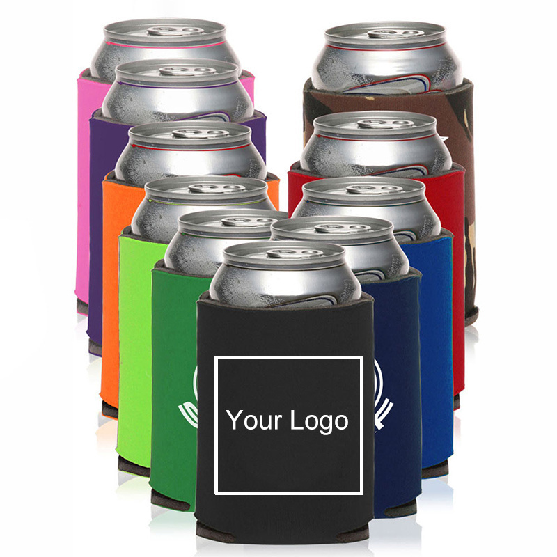 Custom Collapsible Neoprene Can Cooler Blank Stubby Holder Coozy With Sublimation Printed Logo Beer Can Bottle Coolers