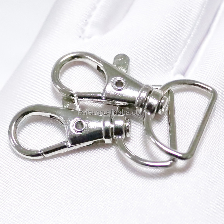 Custom 10mm/15mm/20mm/25mm Various Sizes Metal Trigger Snap Zinc Alloy Lanyard Accessories Swivel Hooks