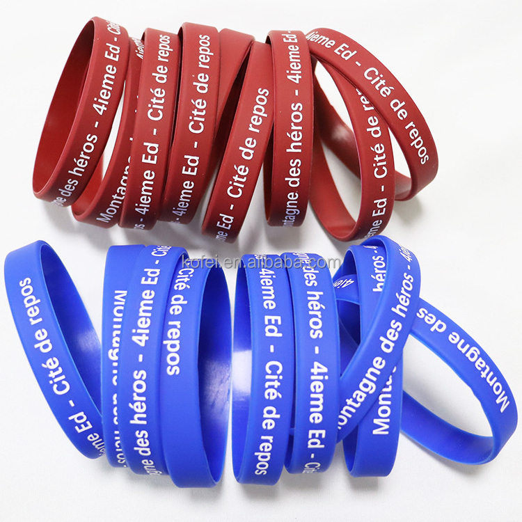 Kofei Personalized Gift Cheap Printing Debossed Silicon Bracelet Making Machine Bands Custom Silicon Wristband