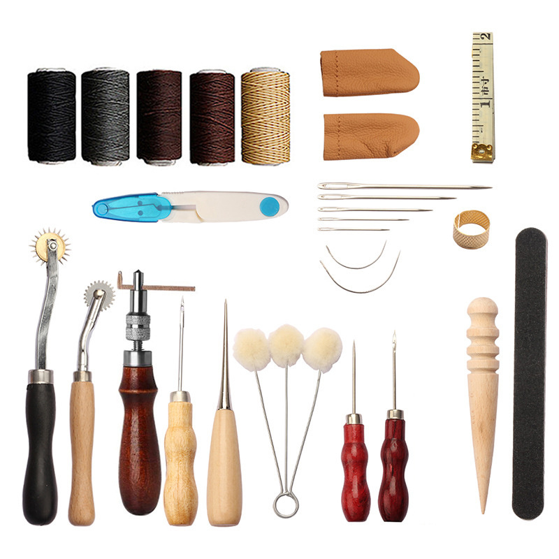 Manufacturers Supply DIY Leather Tool Set Hand Sewing  Leather Craft Set 18 Pieces Set