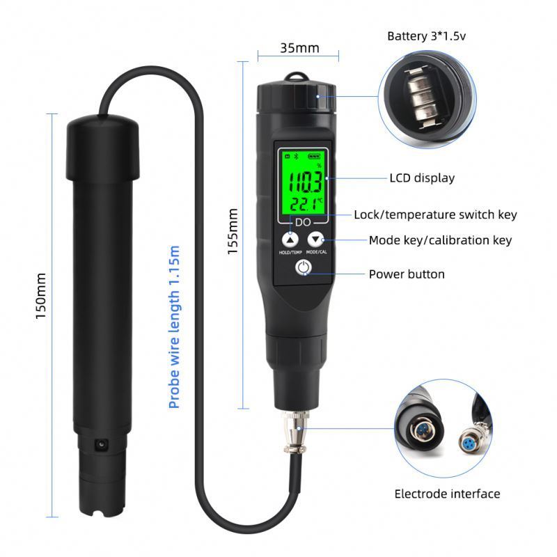 2024 Industry Water Analysis Aquaculture Online Optical Do Dissolved Oxigen Oxygen Meter For Sale