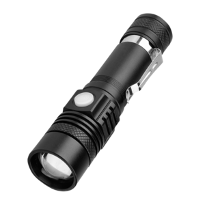 Adjustable Focus T6 Led Patrol Long Distance Hunting Tactical Flashlights Rechargeable Torch Light Zoom Flashlight Clip