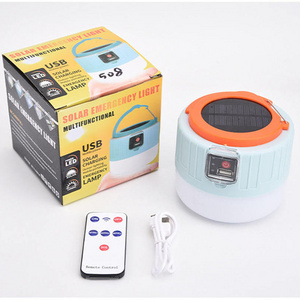 LED Camping Light Remote USB Phone Charge lighting Solar Rechargeable Camping Lantern Outdoor