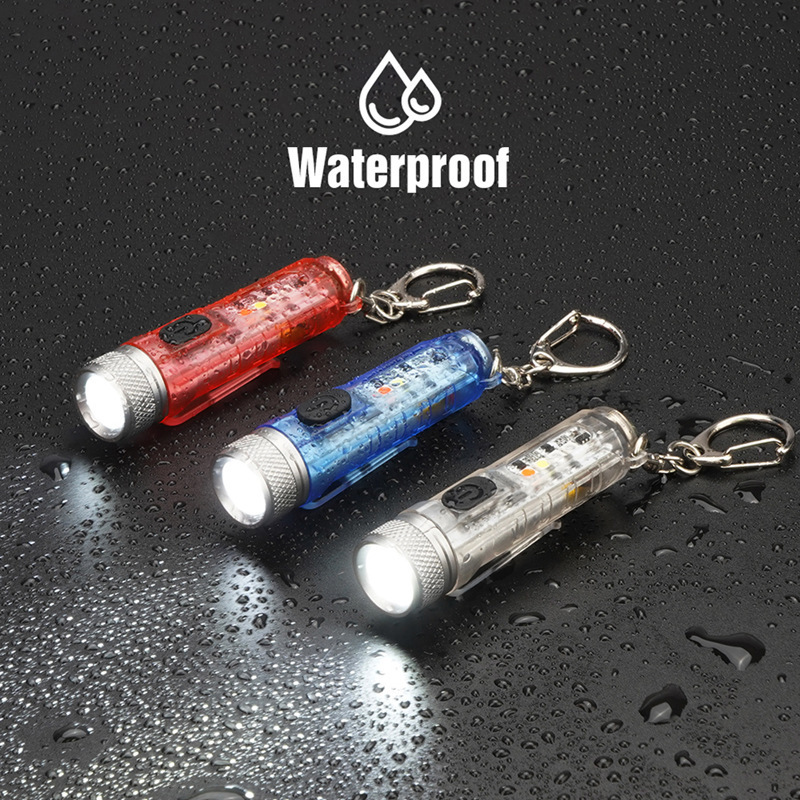 Multifunctional Super Mini Key Led Lighting Flashlight USB Torchlight Small Keychain Light With Clip And Tail Magnet