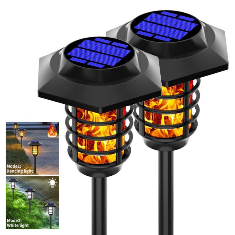 Decorative Outdoor Wireless Waterproof Flame Fire Effect Lamp Lawn Yard Pathway Solar Landscape Lighting