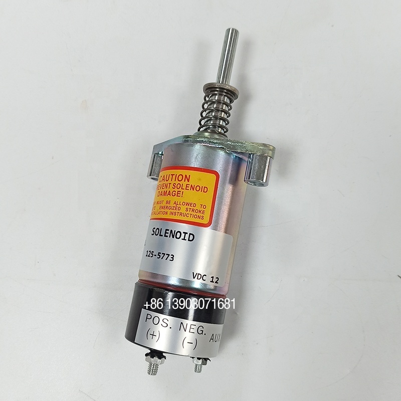 12V Fuel Shut Off Solenoid 125-5773 8C9986 for CAT 3204 3304 3406B 3306 3306B Engine 1255773 Excavator Spare Parts