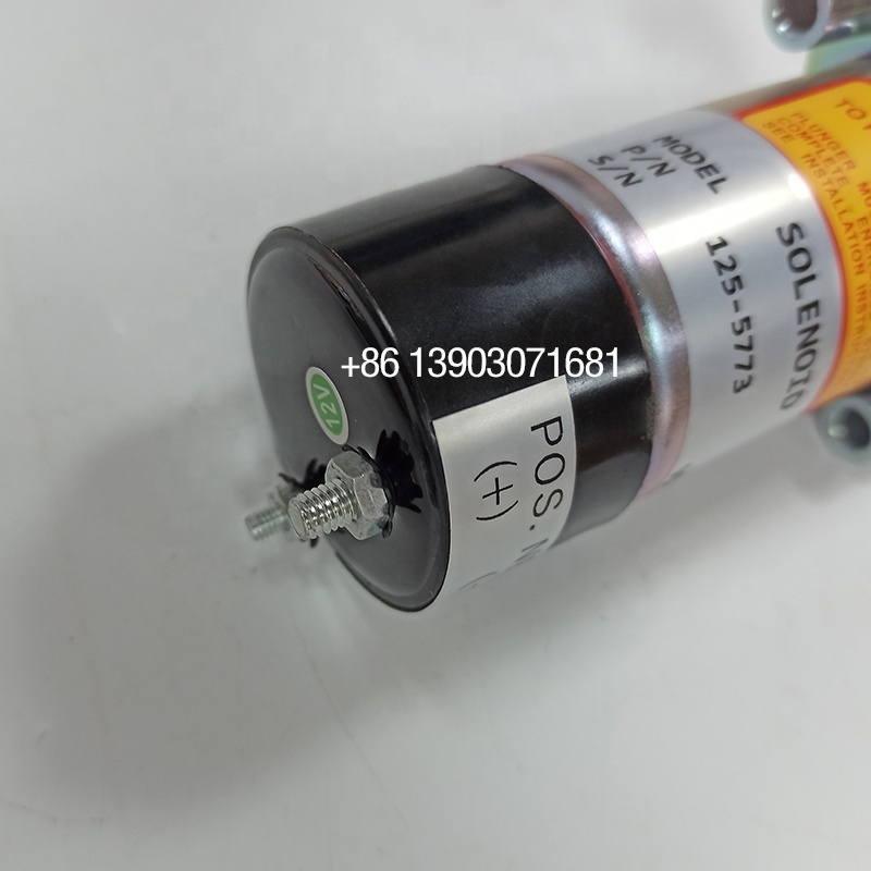 12V Fuel Shut Off Solenoid 125-5773 8C9986 for CAT 3204 3304 3406B 3306 3306B Engine 1255773 Excavator Spare Parts