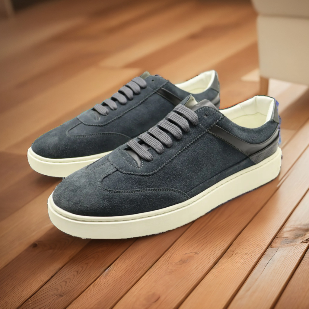 custom shoes manufactures suede genuine leather sport sneakers walking style casual shoes men