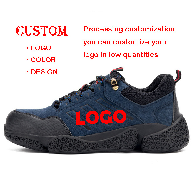 Wholesale high quality non slip cushioned black work breathable safety shoes for men