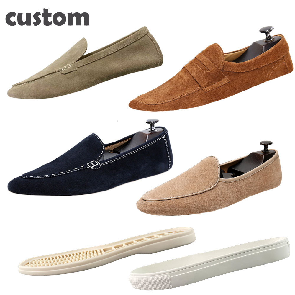 Luxury designer shoes customized top cow genuine leather unisex slip on suede boat loafers casual shoes for men