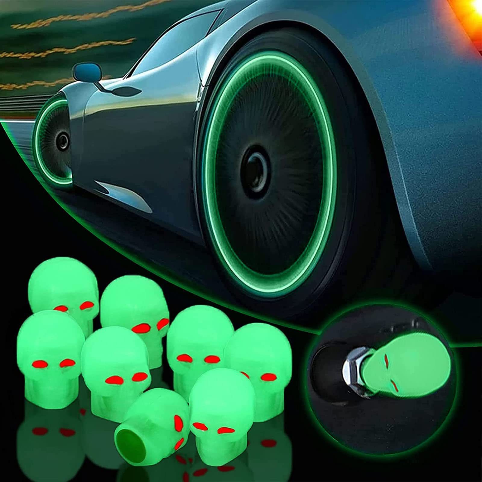 Universal Luminous Tire Valve Cover Car Wheel Hub Glowing Decorative Tire Air Cover For Motorcycle Tire Accessories