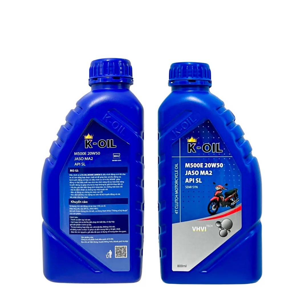 Vietnam K-OIL M500E 4T 20W40/20W50 JASO MA2 API SL motorcycle oil, Semi-Synthetic oil better engine protection and cheap price.