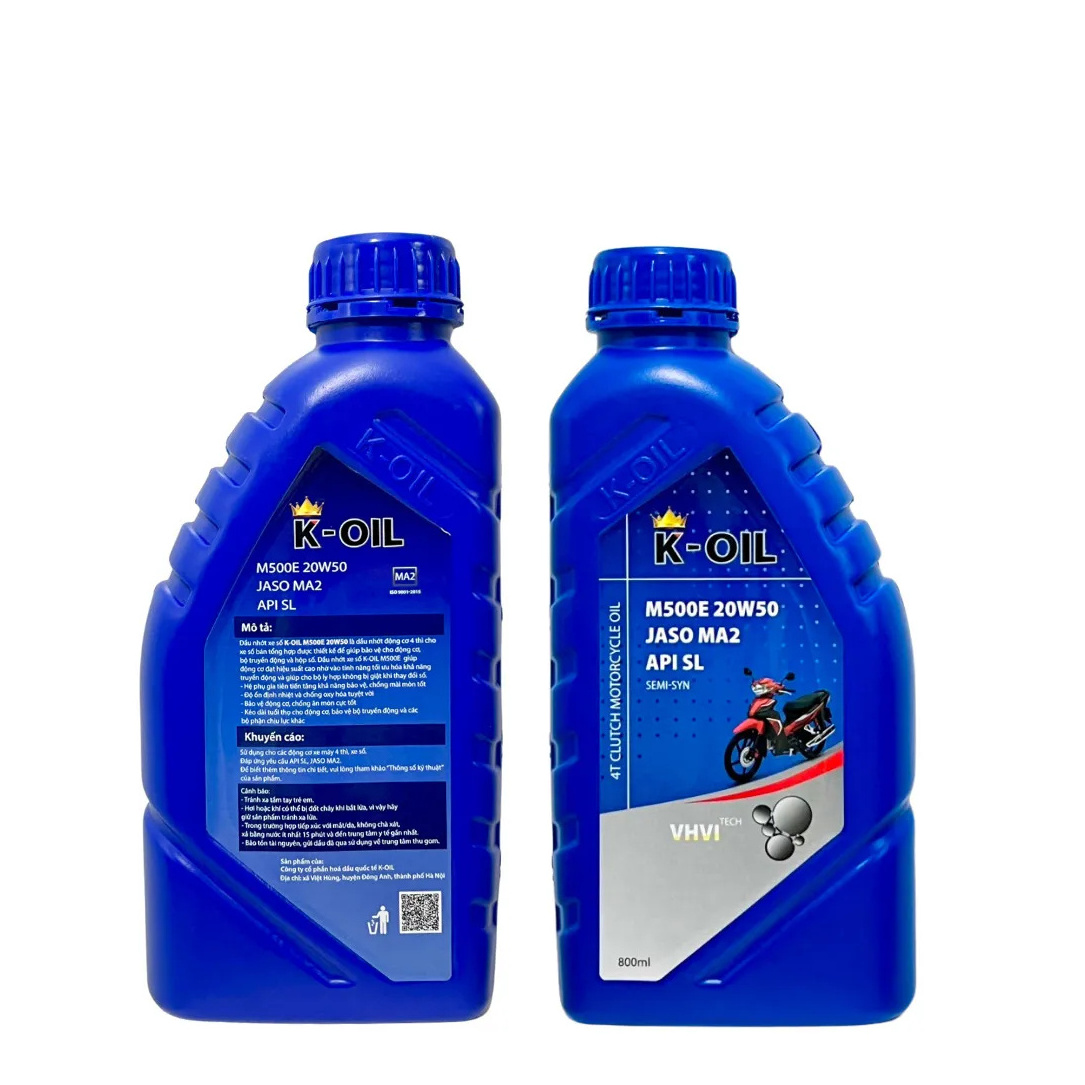 Vietnam K-OIL M500E  20W40/20W50 JASO MA2 API SL motorcycle oil, Semi Synthetic oil, excellent oxidation stability and wholesale