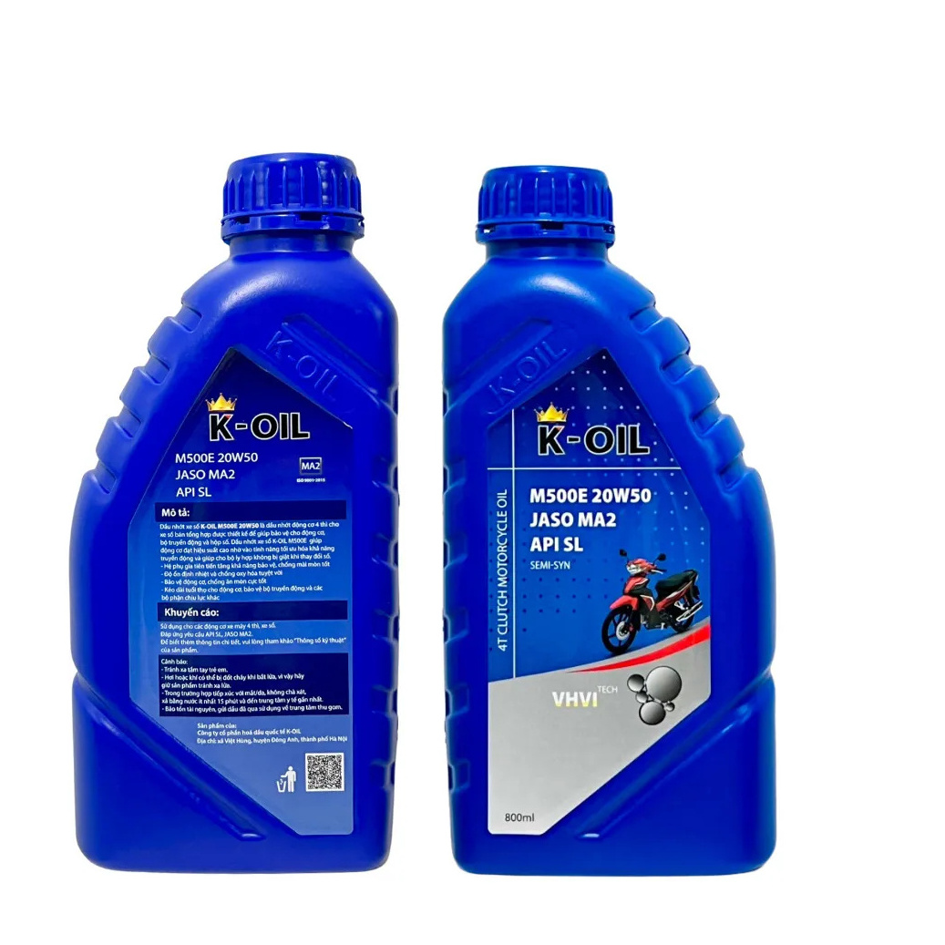 Vietnam K-OIL M500E 4T 20W40/ 20W50 JASO MA2 API SL motorcycle oil, long service life and low price, good quality