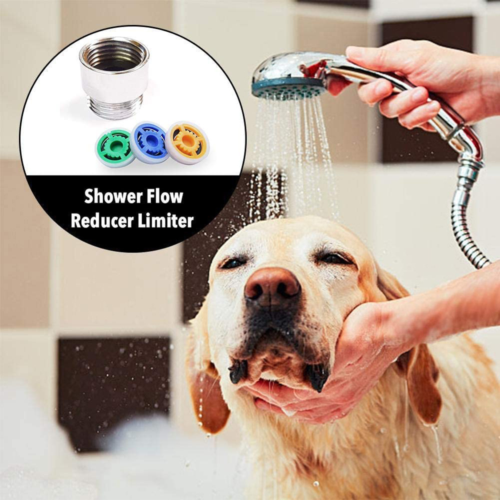 KOJIA Handheld Shower Flow Restrictor 1.2/ 1.5/ 1.8/ 2/ 2.2/ 2.5 GPM Water Saver Adapter Flow Reducer Aerator Limiter