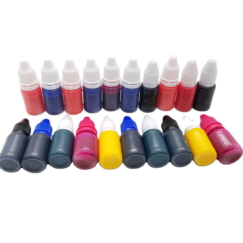 10ml 6ml Clothing Stamp Refill Ink for Kids Stamp Pad Bottle Packing Flash Self Inking Fabric White Flash Stamp ink