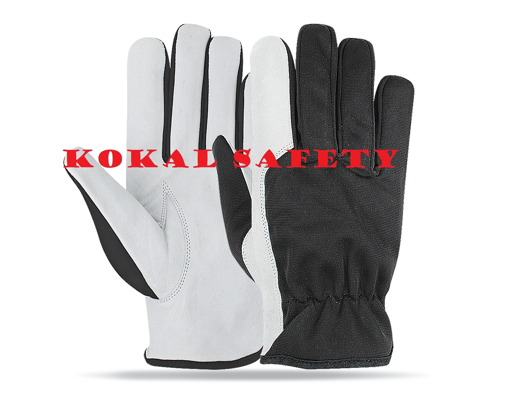 Work Assembly Gloves / Working Gloves / Leather Safety Gloves High Quality Leather Grain Leather White & Black Protect Hand,soft