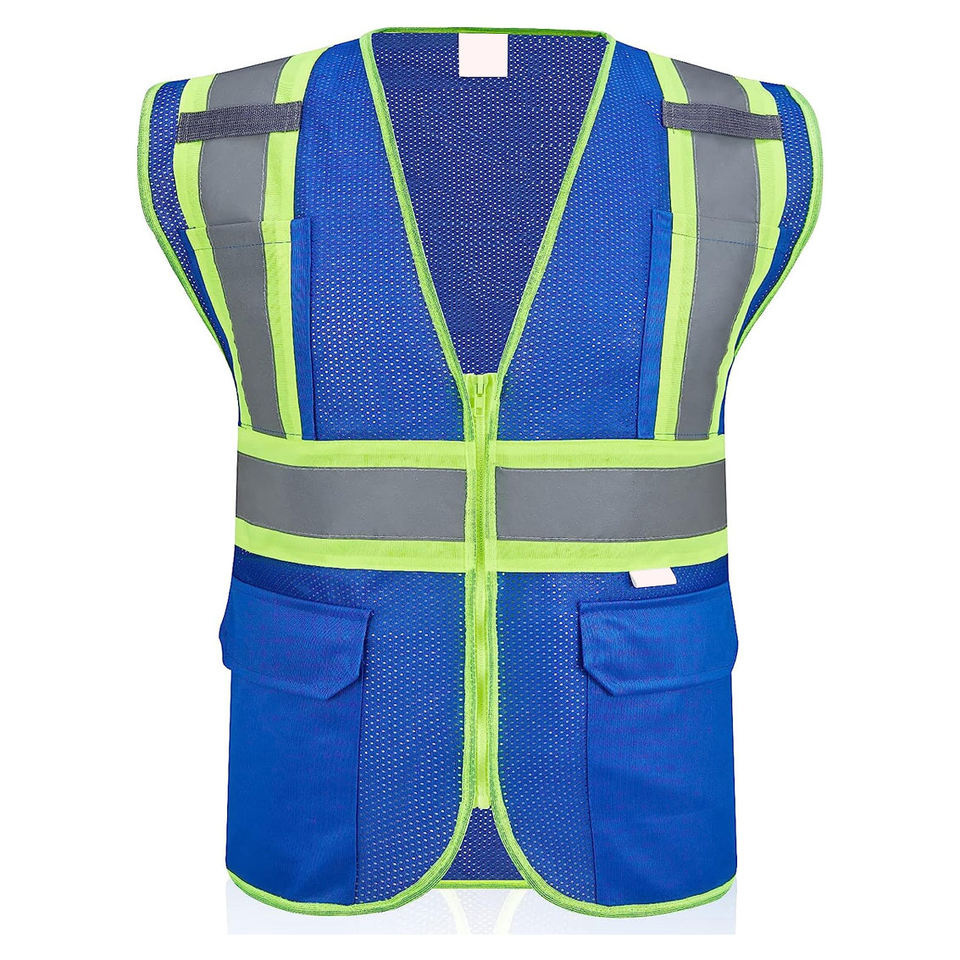 Safety Vest Construction Hi Vis Workwear High Visibility Reflective Strips Safety Vest with Hook Closure and Logo custom logo