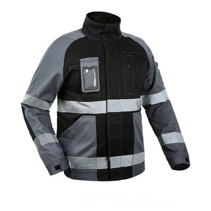 Breathable polyester material Safety Reflective Jacket  Construction Safety Jacket Custom Logo Print 3m Reflective work Clothing