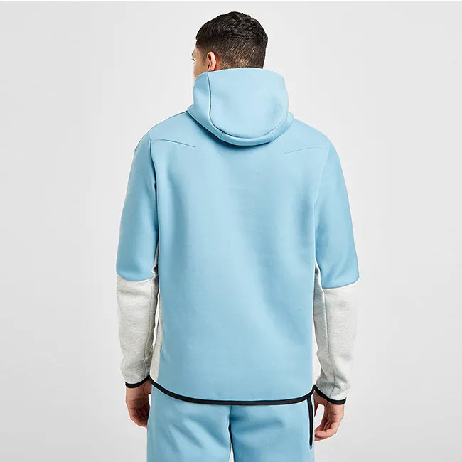 Wholesale men's sets design zip up hoodie sweatshirts custom 360 gsm tech fleece cotton patchwork oversized tracksuits oem