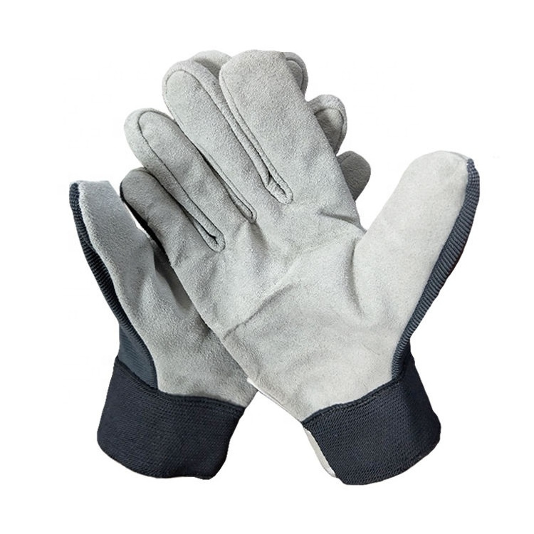 custom logo Popular Working Gloves Strong cow grain Leather Driver Construction Industrial Safety Working Glove In Low Price