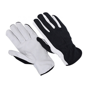 Work Assembly Gloves / Working Gloves / Leather Safety Gloves High Quality Leather Grain Leather White & Black Protect Hand,soft