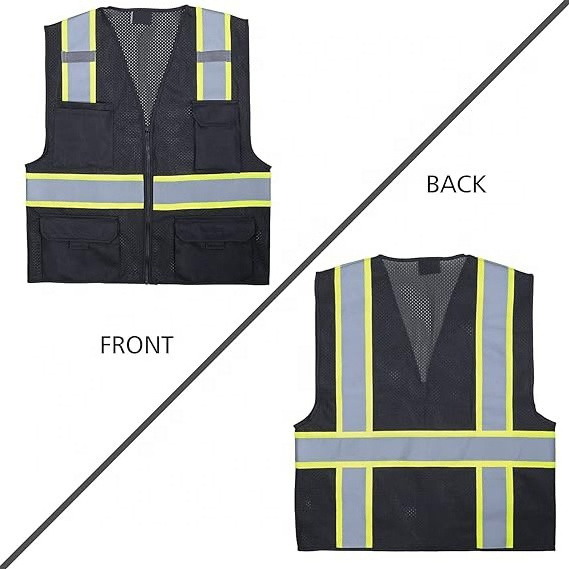 Men's Hi-Vis Reflective Road Safety Vest with Yellow and Orange Strap Featuring Glory Color Tape Safety Vest for Sale price