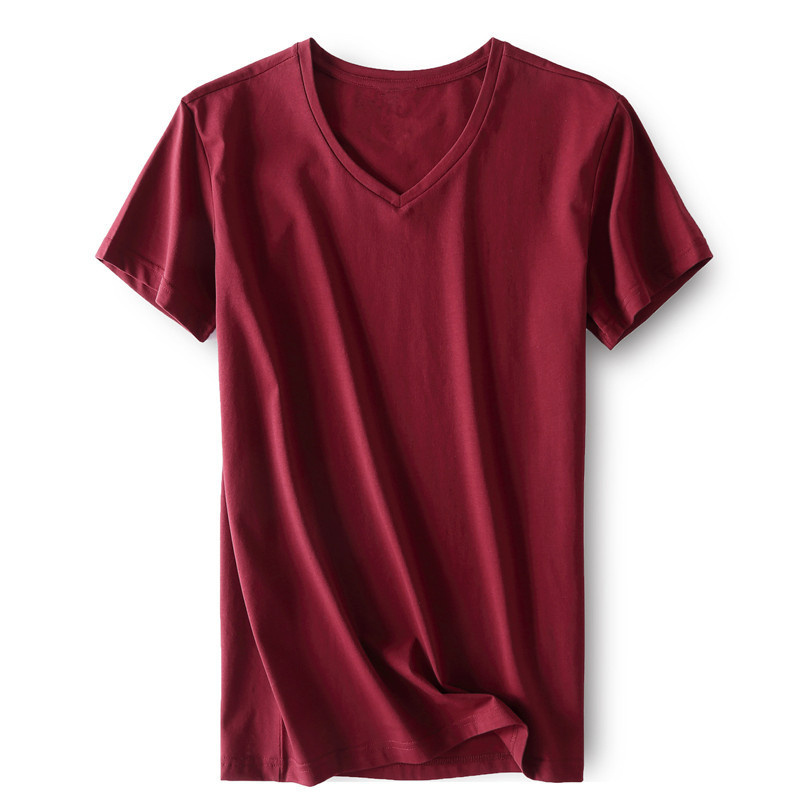 100% cotton material custom  V neck t shirts Custom T shirts For Men Bamboo Cotton Gym Quick Dry v neck T shirt For Men