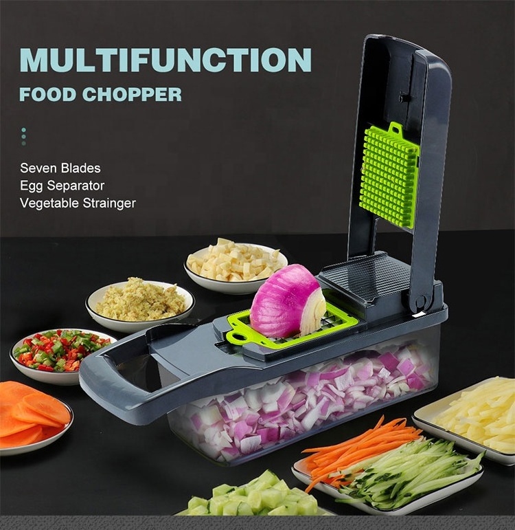 14 in 1 stainless steel blades professional mandoline slicer vegetable cutter dicer chopper shredder with strainer