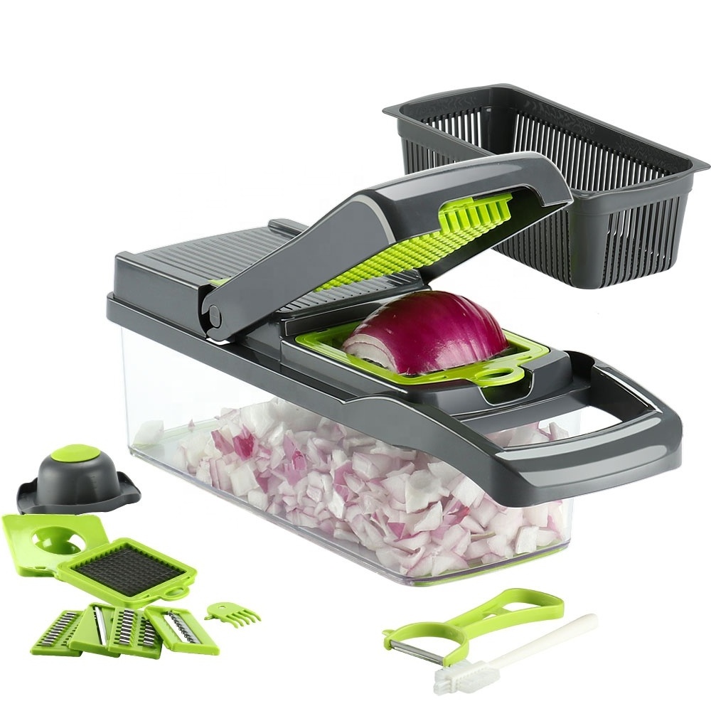 Mandoline Slicer & Cheese Grater | Multi Blade French Fry Cutter & Veggie Dicer All-in-1 food Chopper