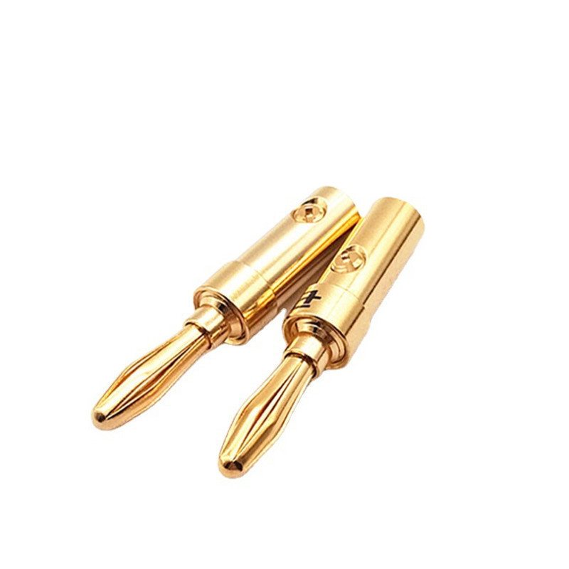 4mm Gold-Plated Musical Cable Wire Banana Plug Adapter Audio Speaker Connector Plated Musical for Speaker Wire Amplifiers