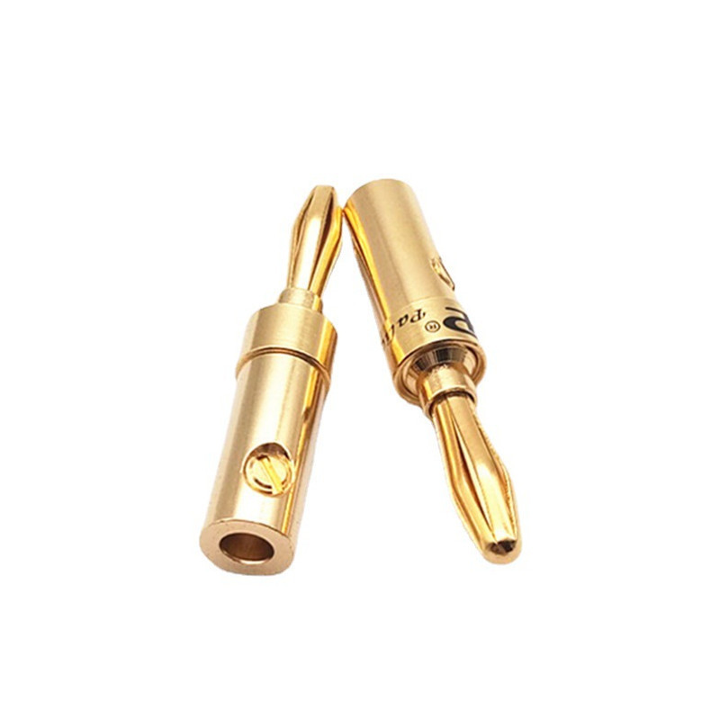 4mm Gold-Plated Musical Cable Wire Banana Plug Adapter Audio Speaker Connector Plated Musical for Speaker Wire Amplifiers