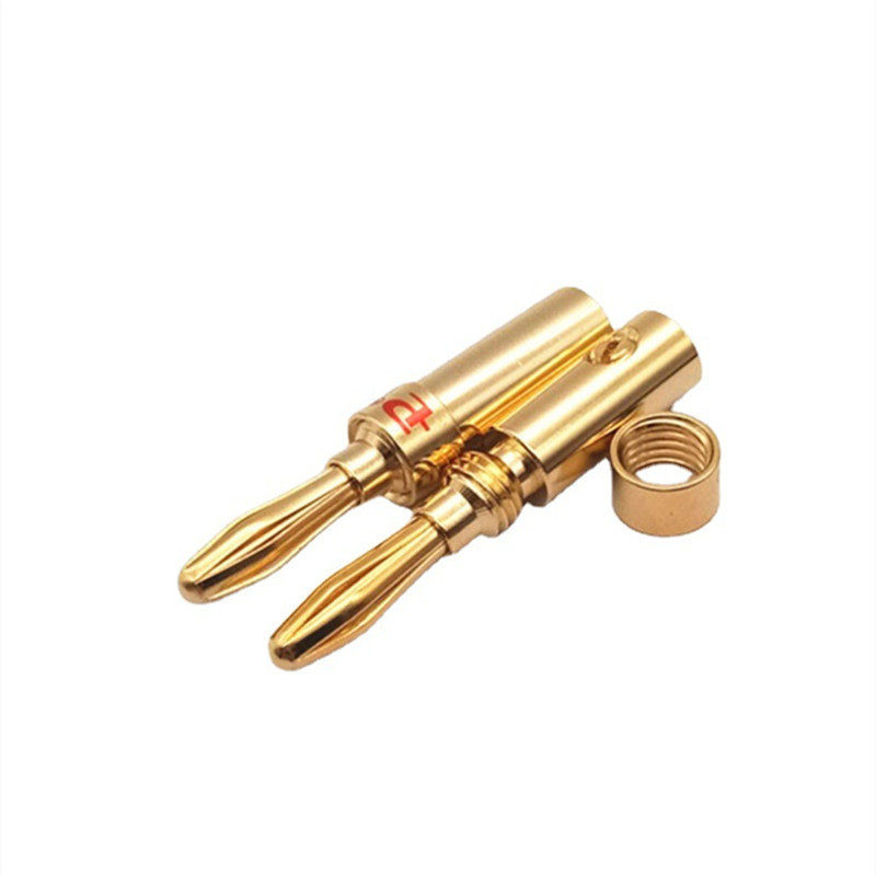 4mm Gold-Plated Musical Cable Wire Banana Plug Adapter Audio Speaker Connector Plated Musical for Speaker Wire Amplifiers