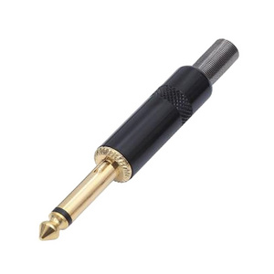 Good quality Guitar plug 6.35mm mono stereo audio connector with Mute silent switch quick disconnect spring audio plug