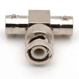 BNC Male To 2 Female T Type Connector Adapter For CCTV Surveillance System Coaxial cable connector