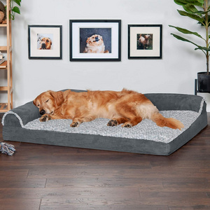 Modern orthopedic memory foam short plush boucle cushion mattress sofa pet bed