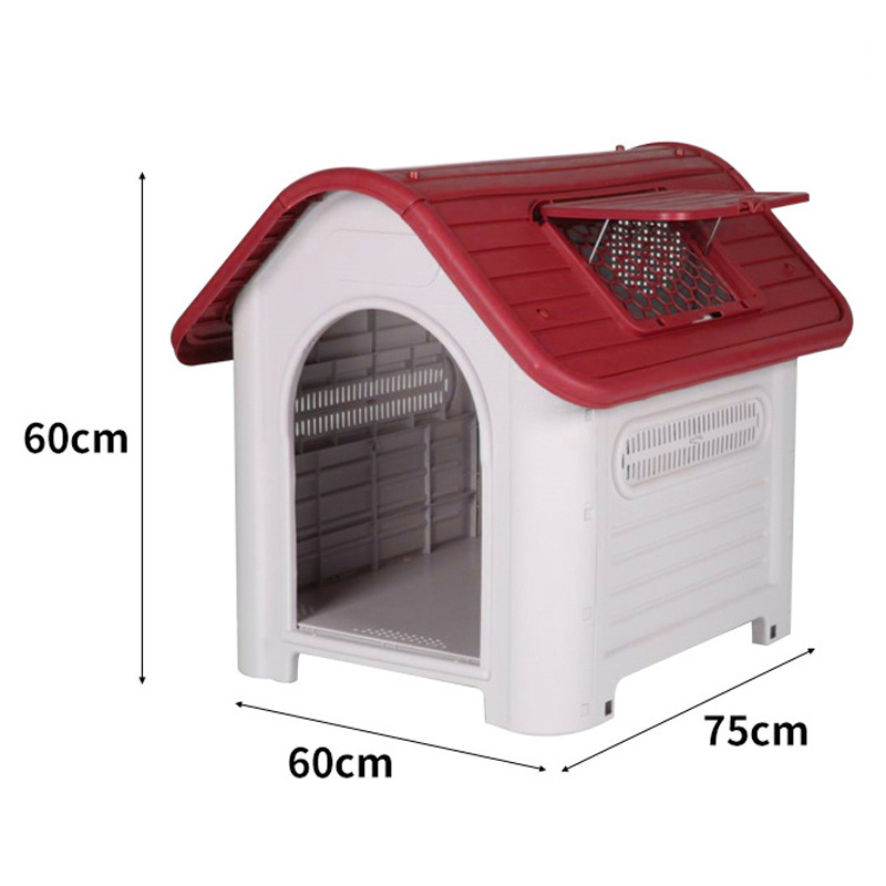 New Outdoor Kennel With Roof Plastic Pet Dogs House Large Giant Rainproof Windproof Pets Houses