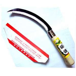 Handle Farming Sickles Blade Japanese Type Agriculture L Shape Wood Size 6.5 Inch Customer Carbon Steel Wood Cutting Sick 7 Zj