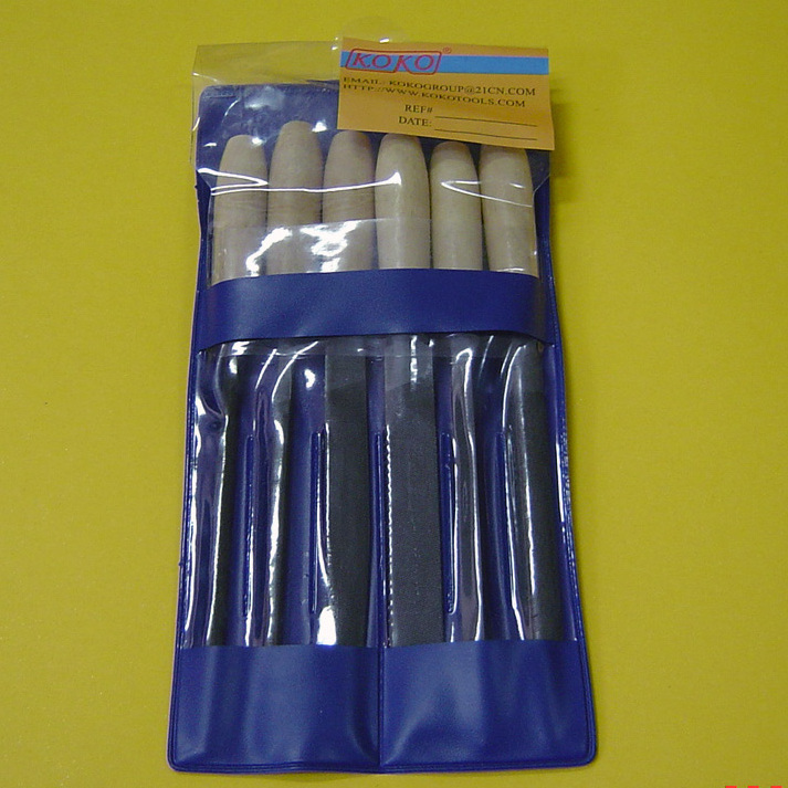 6pcs Set Blue Polybag Wallet Packing Wood Handle Precision hand tool Needle Hobby Steel Needle key Files set