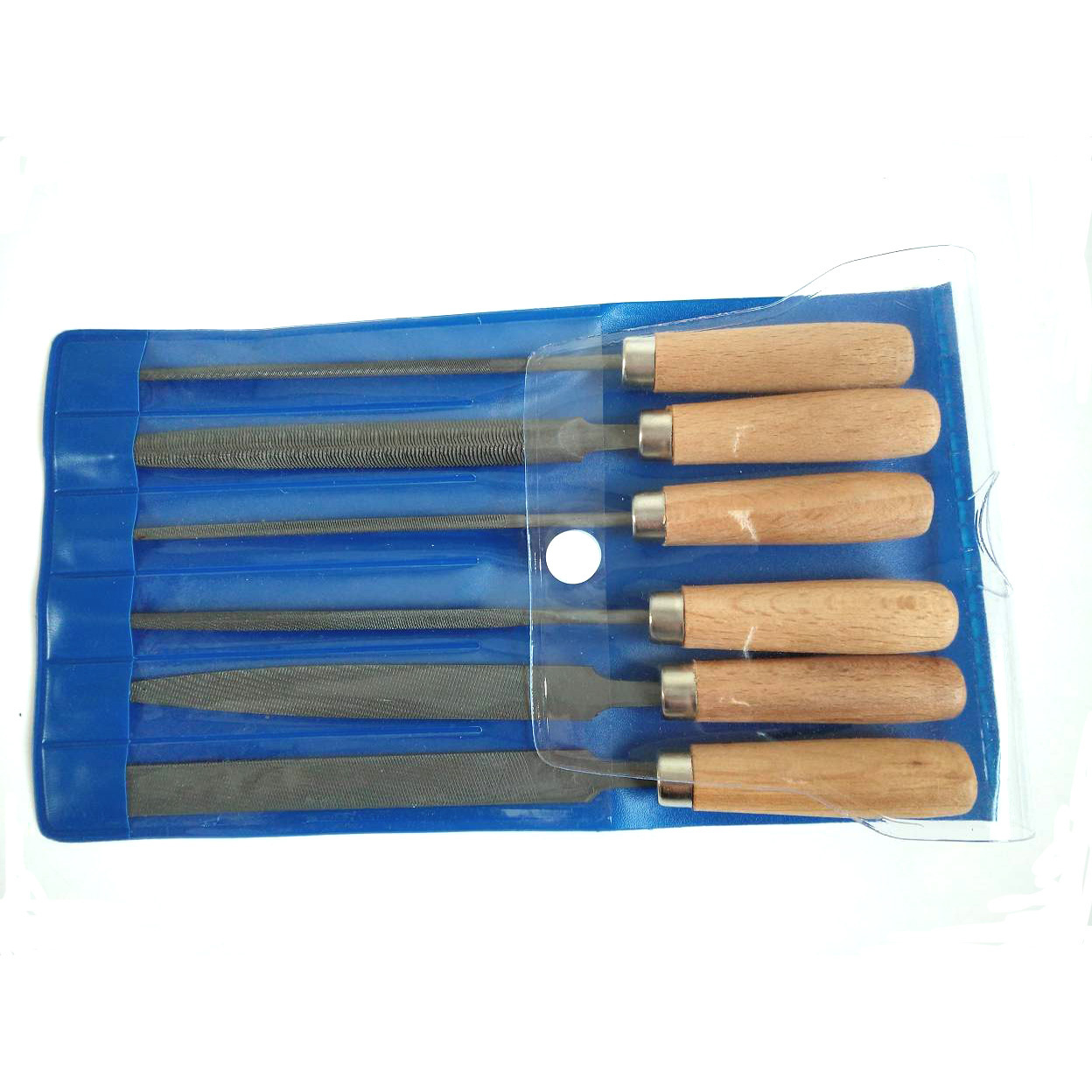 6pcs Set Blue Polybag Wallet Packing Wood Handle Precision hand tool Needle Hobby Steel Needle key Files set