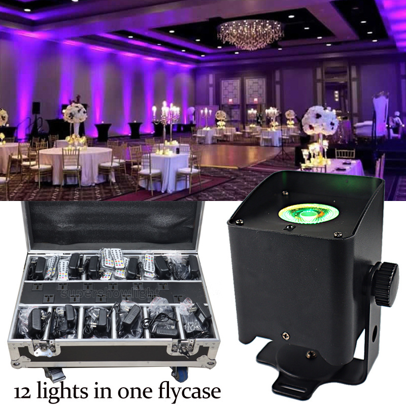 Wireless Battery Powered Pin Spotlight 12lights in one flycase for wedding party disco indoor