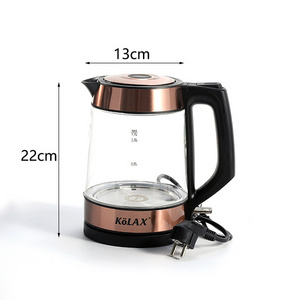 Electric 1850w blue indicator glass body coffee tea maker temperature control hot water boiler auto-off protection kettle