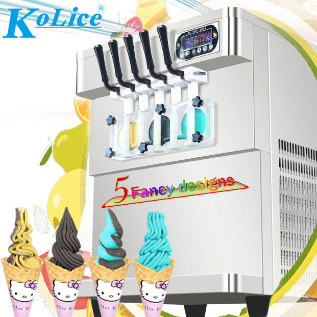 5 flavours CE ETL yogurt soft serve ice cream making machine/soft ice cream vending machine/machine soft ice cream